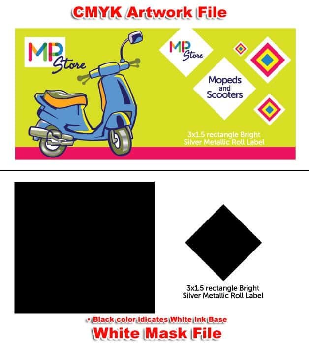 Roll Labels Stickers Q9 Image2 white Ink